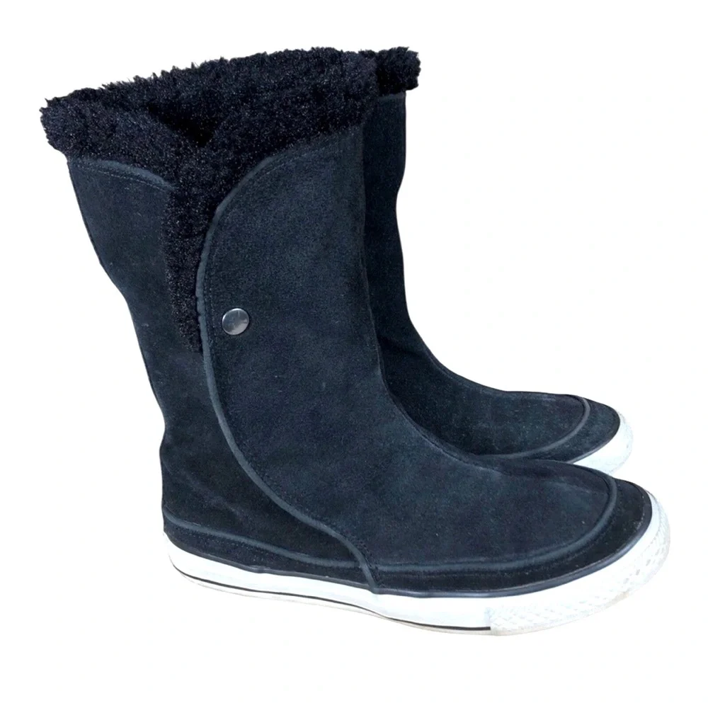 Converse All Star CT Beverly Black Suede Boots Women’s | Sherpa Lined | Sz 6